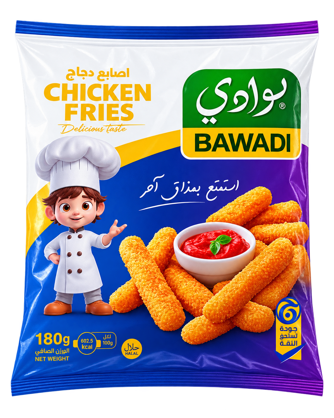 اصابع دجاج بوادي كيس 180 غرام