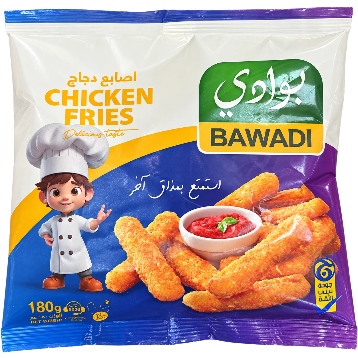 اصابع دجاج بوادي كيس 180 غرام